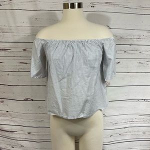 Express Stripe Cold Shoulder‎ Top